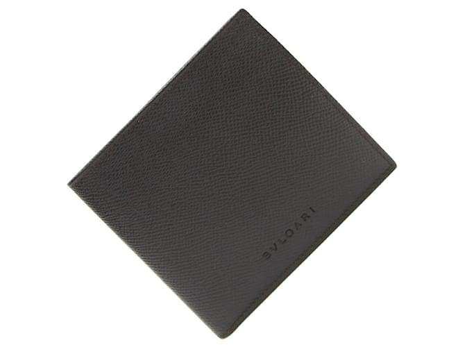 Bulgari Bvlgari Bi-fold Wallet Classico 20253 Dark brown Leather  ref.2027693