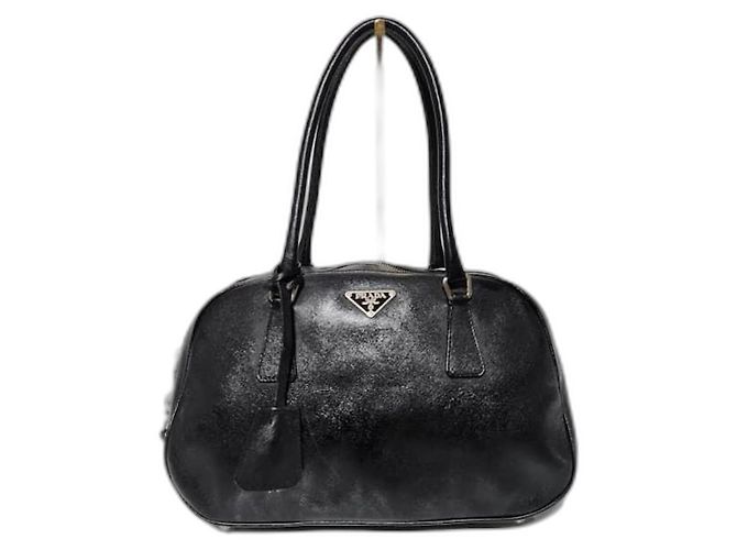 Borsa a Spalla Prada Saffiano Lux Bauletto Nera Nero