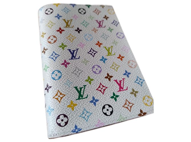 CUBIERTA DE PASAPORTE LOUIS VUITTON X MURAKAMI Blanco Multicolor