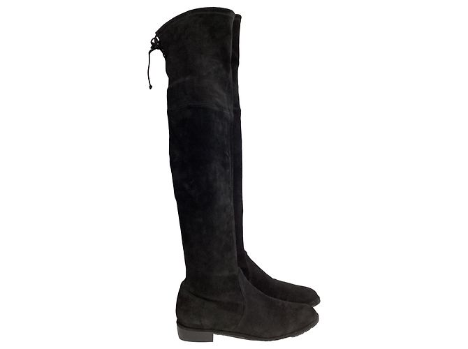 Bottes Over-The-Knee Lowland de Stuart Weitzman en Suède Noire