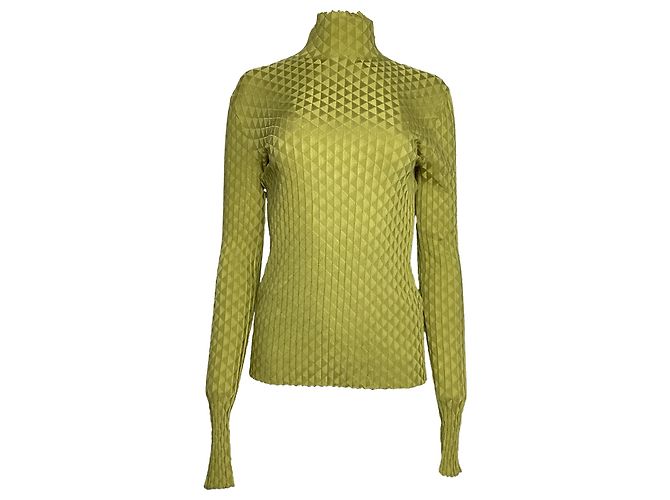 Turtleneck-Pullover aus grüner Seide Bottega Veneta Dragon Underpinned