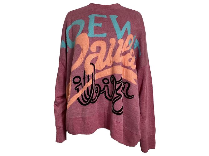Maglione stampato Loewe x Paula's Ibiza in lino rosa