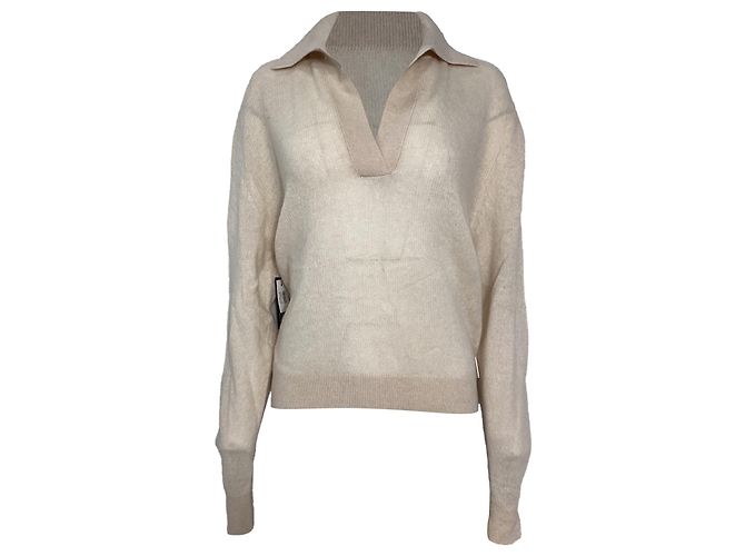 Khaite Jo Pullover aus Creme-Kaschmir Weiß Roh 