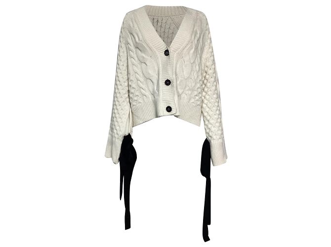 Cardigan boxy in maglia di Erdem in lana bianca