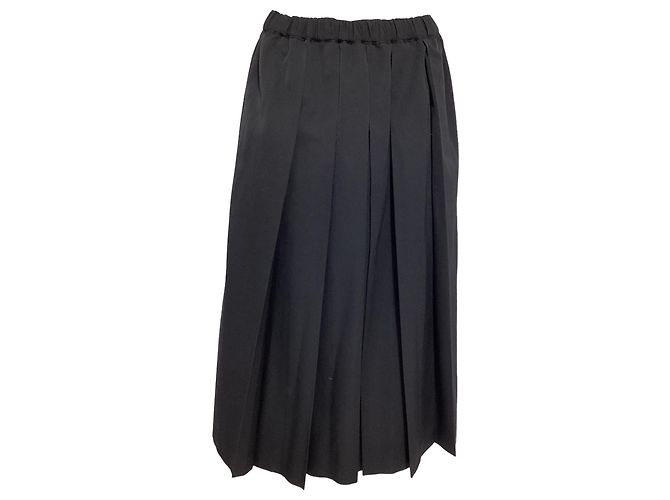 Comme Des Garcons Falda plisada Comme des Garçons en lana negra Negro