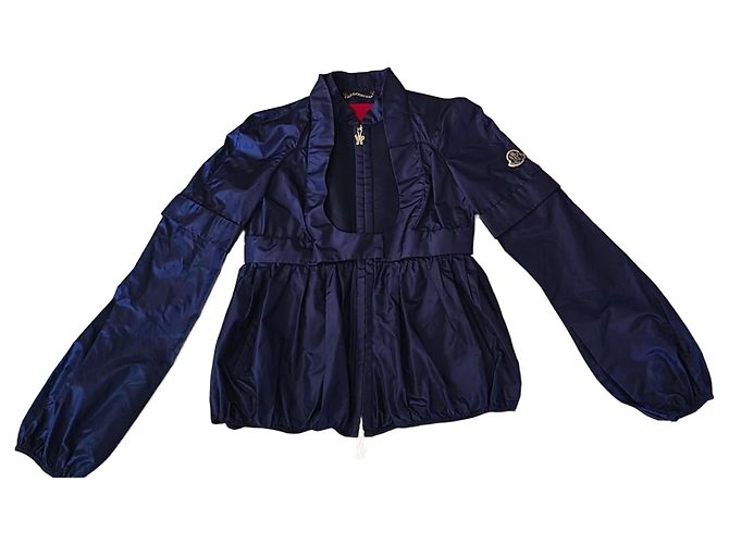 Chaqueta Moncler de seda azul oscuro
