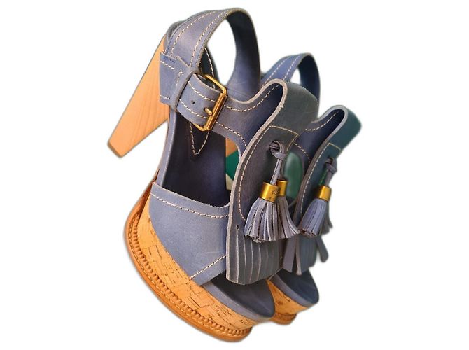 Sandali Etro in pelle azzurro chiaro Blu chiaro