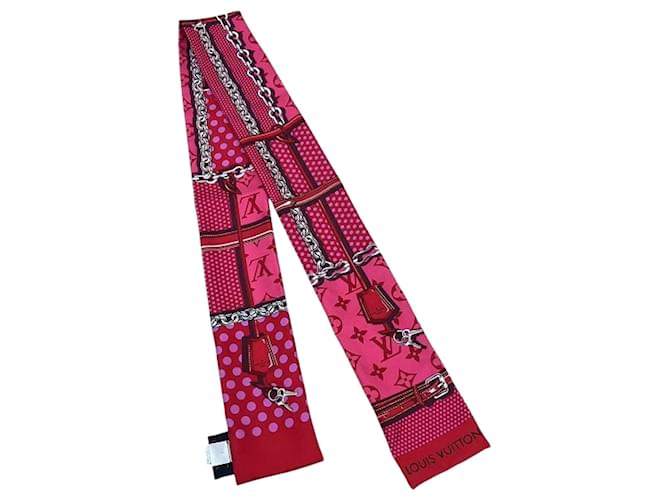 Louis Vuitton Bandeau Pop Confidential Scarf Pink Red Silk  ref.2029690