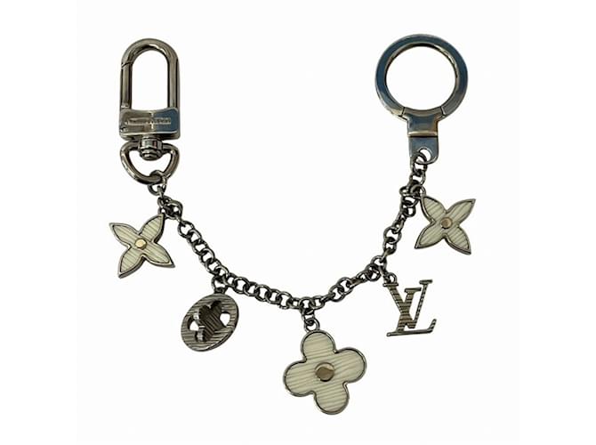 Louis Vuitton Epi Bijoux Sac Chêne Fleur de M65110 Keychain Silvery White Metal  ref.2029709