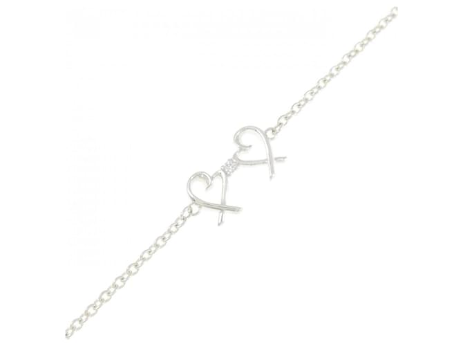 Tiffany & Co Pulseira Coração Duplo Amor Tiffany Prata  ref.2029935