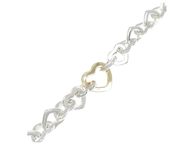 Tiffany & Co Pulseira de link coração Tiffany Prata Ouro amarelo  ref.2030317