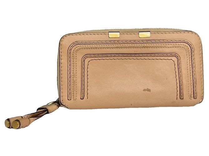Chloé Marcie Beige Leather Wallet