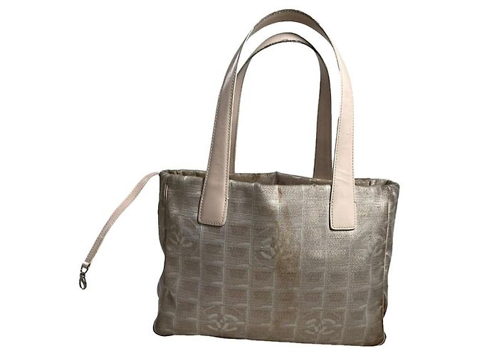 Chanel Cambon Silber Polyester Handtasche