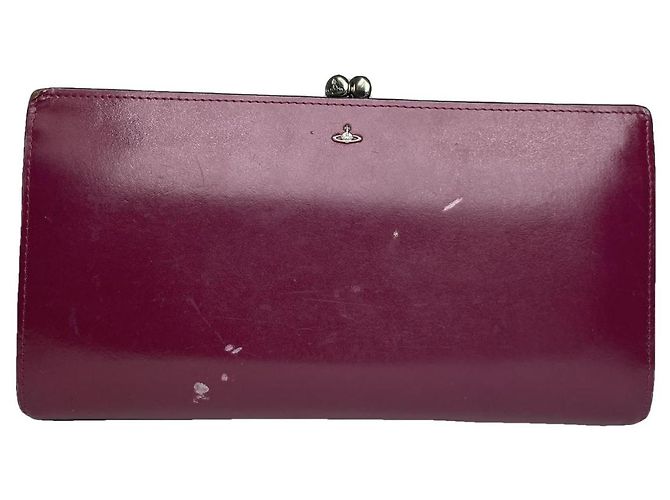 Cartera de cuero burdeos Vivienne Westwood