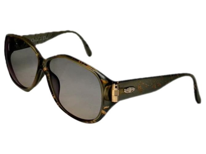 Óculos de sol de plástico dourado Dior
