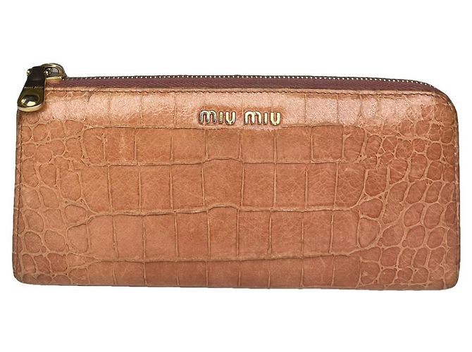 Miu Miu orange lackleder Geldbörse