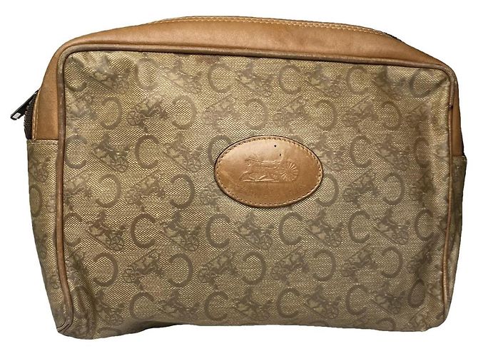 Céline Clutch in pelle marrone vintage Celine Triomphe