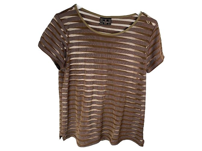 Fendi braunes Polyester-Oberteil
