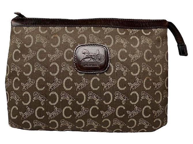 Céline Celine Trotteur braune Leder-Clutch