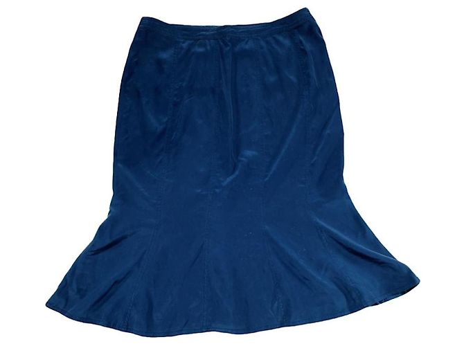 Gonna in seta blu Saint Laurent