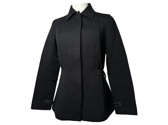 Burberry Sandringham Black Wool Trench Coat