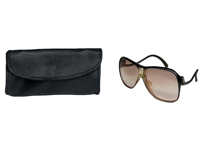 Gafas de sol de plástico marrón Saint Laurent Castaño