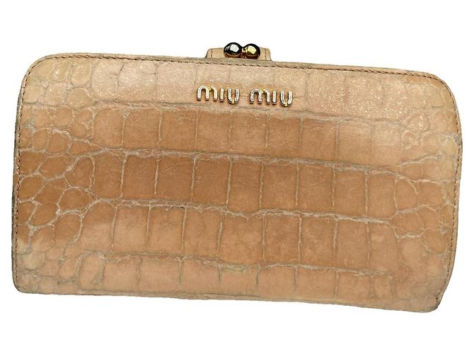 Cartera de cuero marrón Miu Miu Castaño