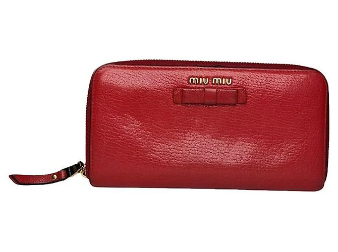 Miu Miu Red Leather Wallet