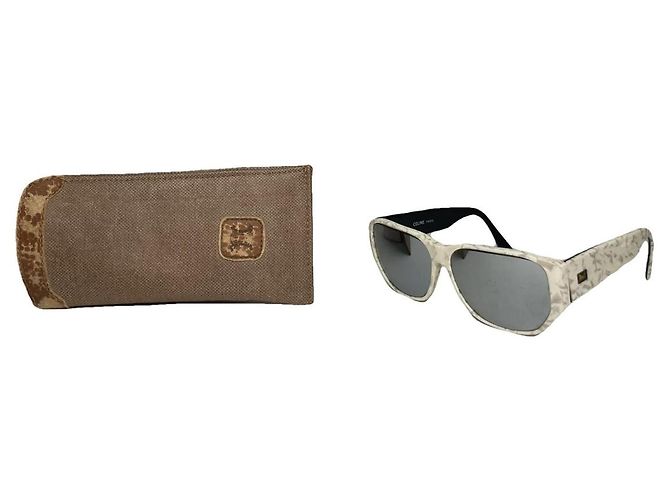 Céline Gafas de sol de plástico blanco Celine