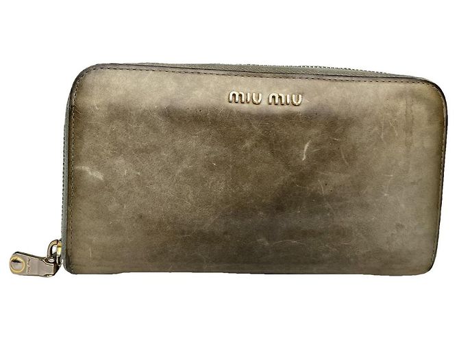 Miu Miu Green Leather Wallet