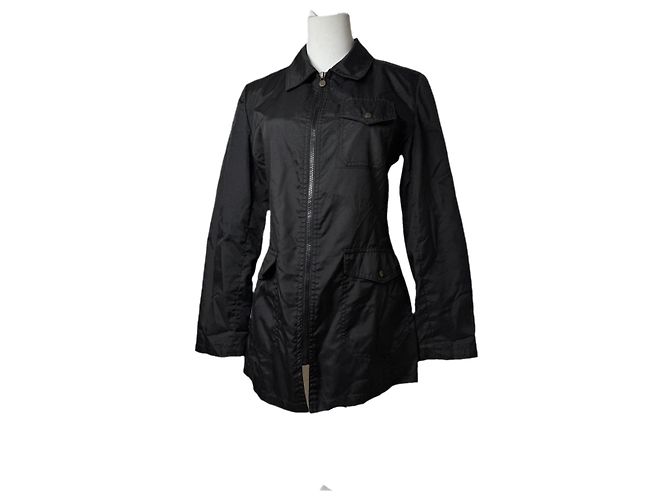 Fendi schwarzer Polyester-Trenchcoat