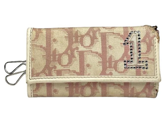 Bolsa de couro rosa Dior Saddle