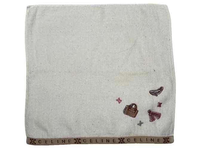 Céline Fazzoletto in cotone e seta bianco Celine 