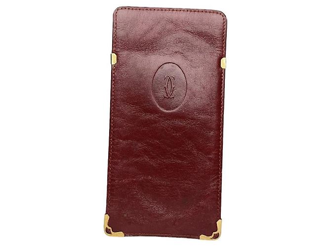 Bolso de cuero burdeos Cartier