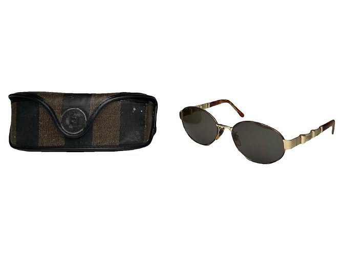 Fendi Gold-Metall Sonnenbrille Golden