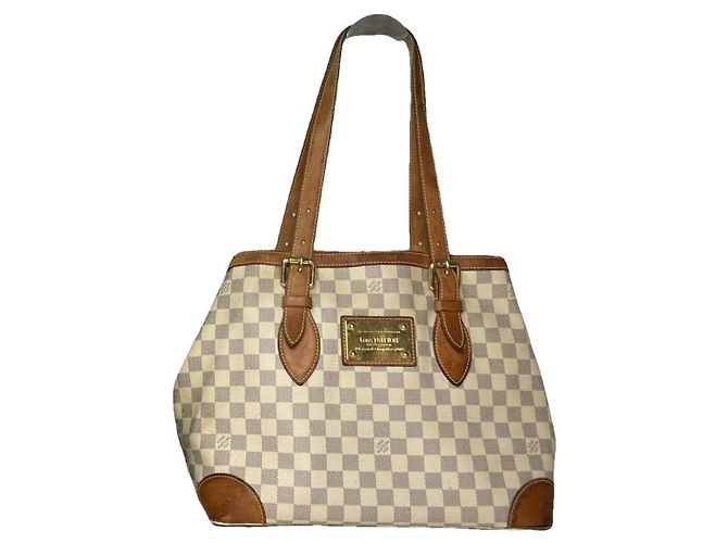 Sac à main en cuir blanc Louis Vuitton Hampstead