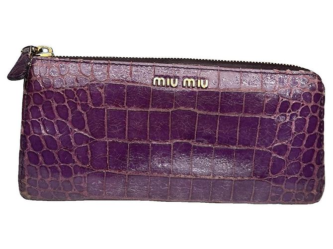 Miu Miu lila Leder Geldbörse