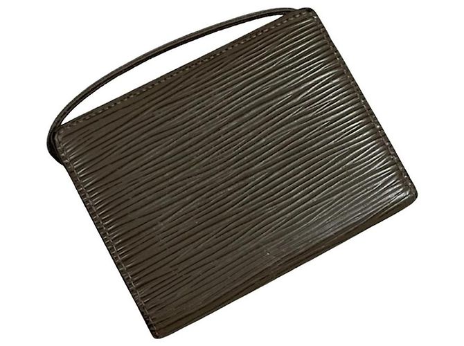 Bolsa de couro cinza diária Louis Vuitton