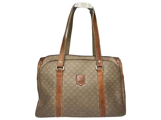 Céline Bolsa de couro bege Celine
