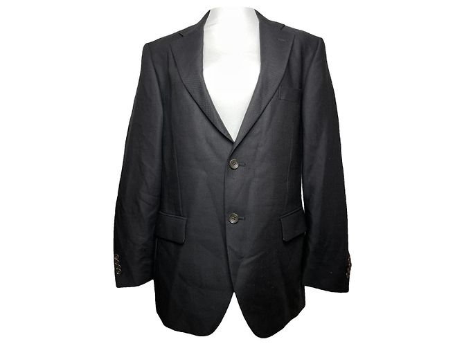 Autre Marque Non Signé / Unsigned Black Wool Suit