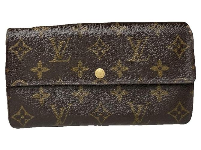Billetera de cuero marrón Louis Vuitton Kimono Castaño