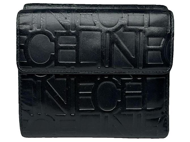 Céline Cartera de cuero patentado negro Celine Triomphe