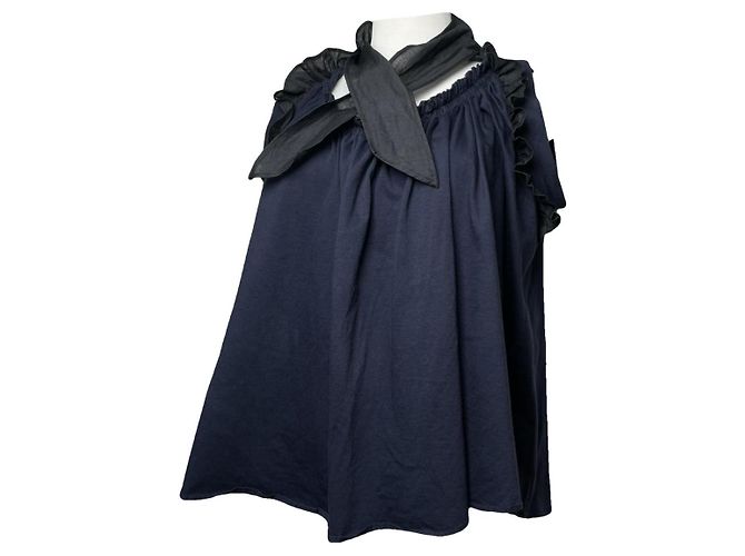 Prada Navy Cotton Top Navy blue