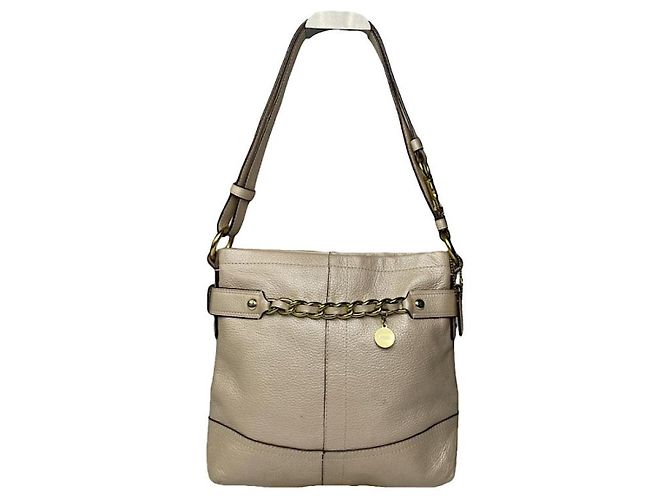 Coach Signature Sufflette Beiger Lederhandtasche