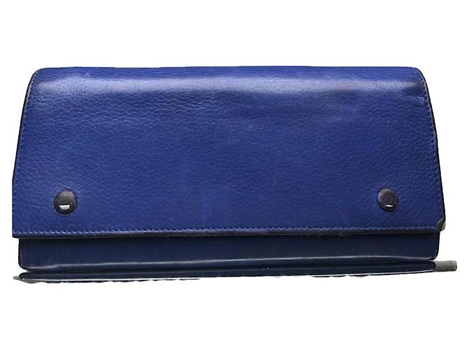 Céline Celine Navy Patent Leather Wallet Navy blue