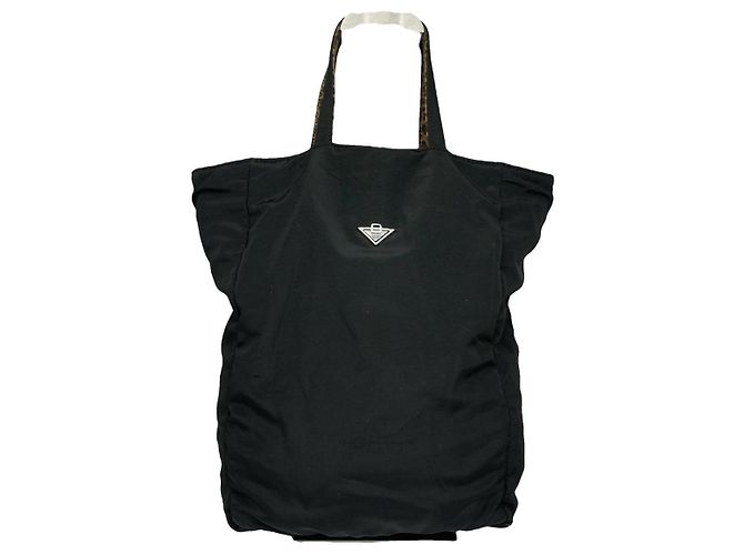 Bottega Veneta Campana schwarze Polyester-Handtasche