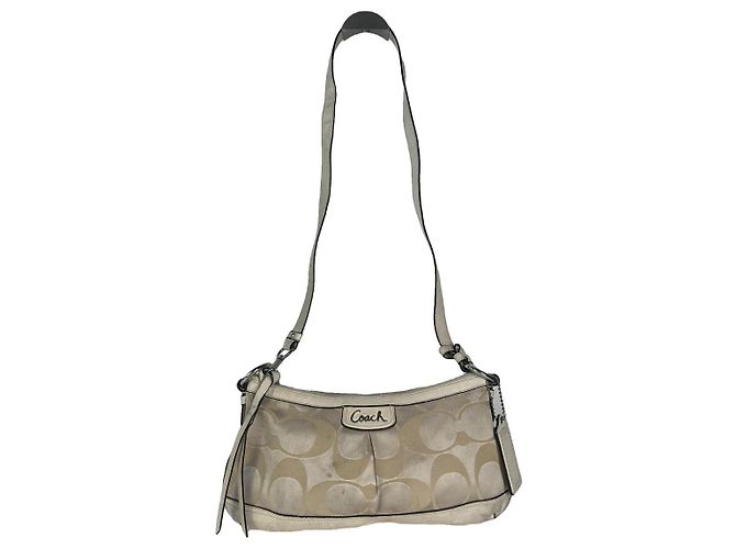 Sac à main en cuir blanc Sufflette Signature de Coach