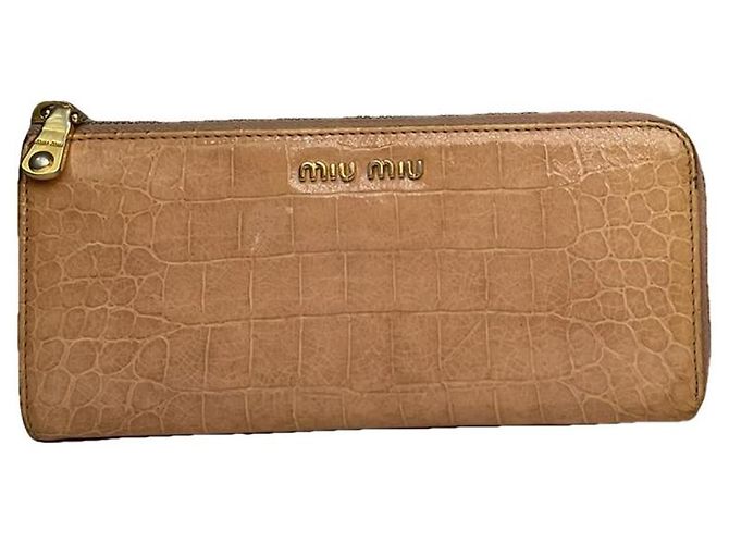Cartera de cuero marrón Miu Miu Castaño