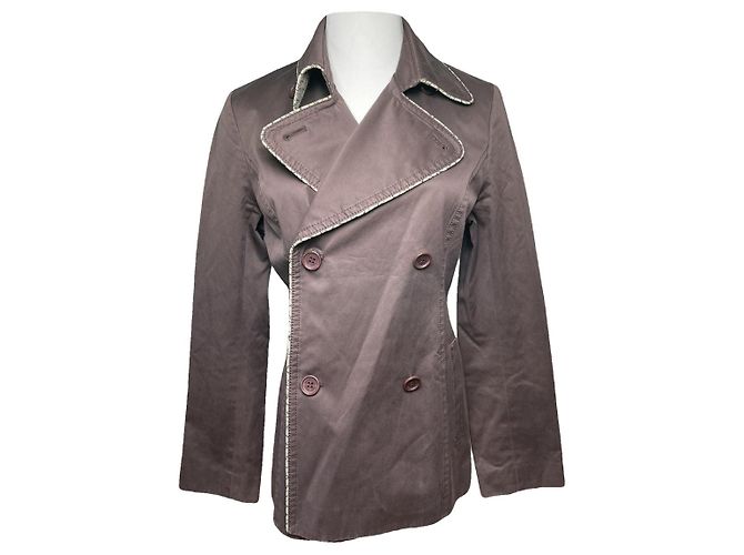 Courreges Trench coat in cotone marrone Courrèges