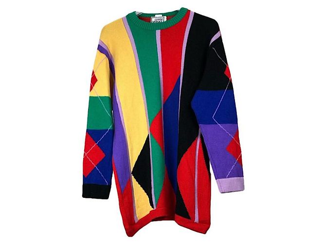 Gianni Versace Mehrfarbige Wollstrickwaren Mehrfarben